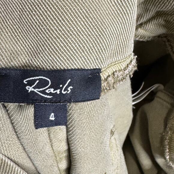 Rails Achilles Pants in Green Canteen High Waist Paper Bag Womens 4 Minimalist - Picture 8 of 10